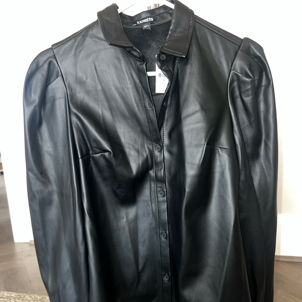 Express Black Leather Women's Jacket